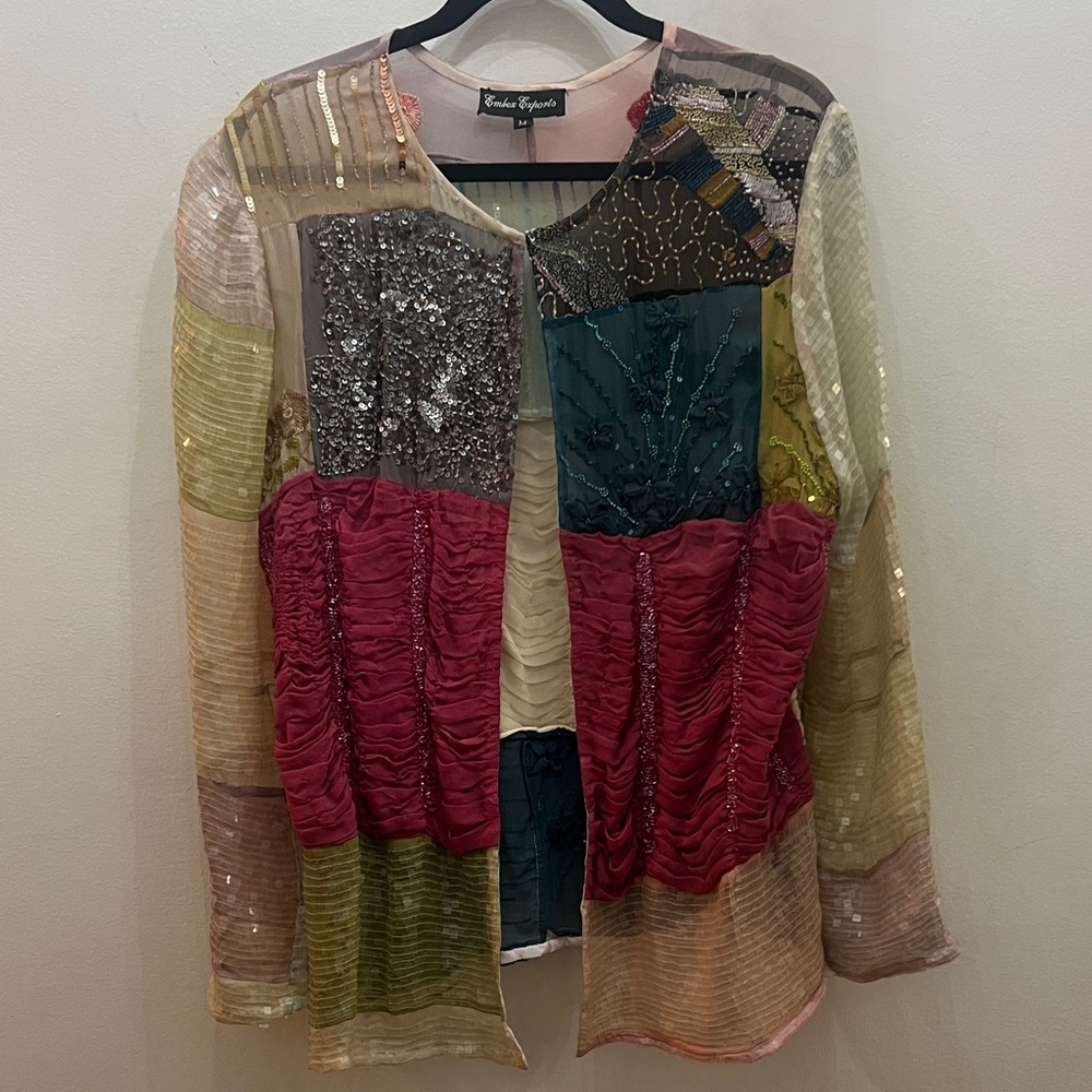 Colorful Patchwork handmade Women's sequence jacket